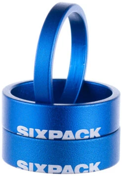 Menace Spacer Set 1 1/8" 10 Menace Spacer Set 1 1/8" -Vélos Matériel Magasin 992003 sixpack spacer menace blue 03