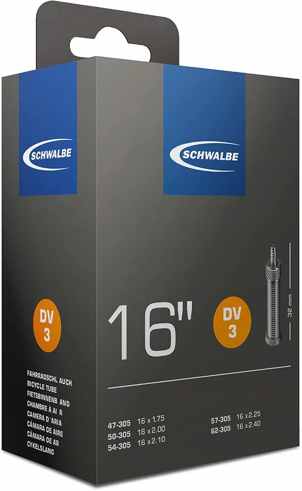Schwalbe DV 3 Tuyau Pour 16 3 Schwalbe DV 3 Tuyau Pour 16