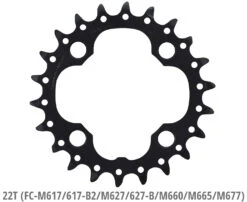 Shimano SLX/DEORE Plateau Pour FC-M660/M617 -Vélos Matériel Magasin Shimano 22T Y1KF22000