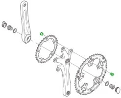 Shimano Vis De Plateau SORA/CLARIS (5 Pièces) -Vélos Matériel Magasin Shimano SORA CLARIS Kettenblattschrauben 5 Stuck Y1P298030 c
