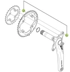 Shimano Vis De Plateau Pour FC-M785 -Vélos Matériel Magasin Shimano Kettenblattschrauben FC M785 aussen Y1ML98010 c