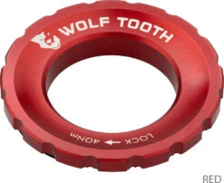 Centerlock Lockring -Vélos Matériel Magasin Wolf Tooth Centerlock Rotor Lockring Red 2
