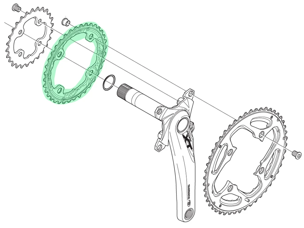 Shimano Plateau XT Pour FC-T780/T781/FC-M670 36T (AL) 4 Shimano Plateau XT Pour FC-T780/T781/FC-M670 36T (AL) – Image 2